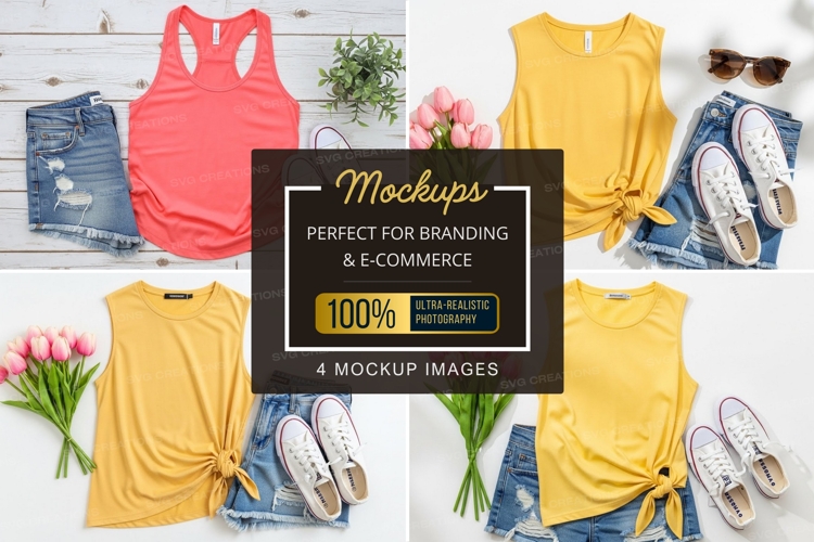 Casual summer outfits mockup