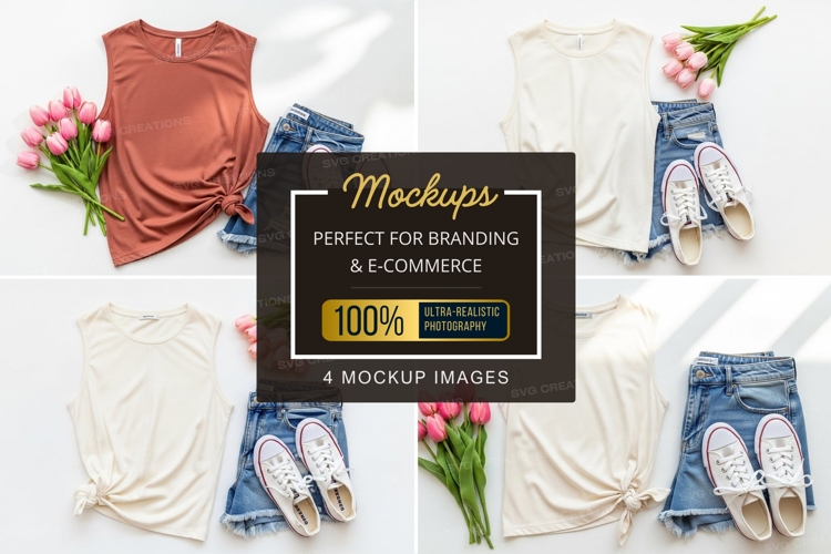 Casual summer outfits mockup