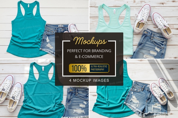 Casual summer outfits mockup