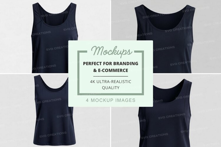 Navy blue tank top mockup example image 1