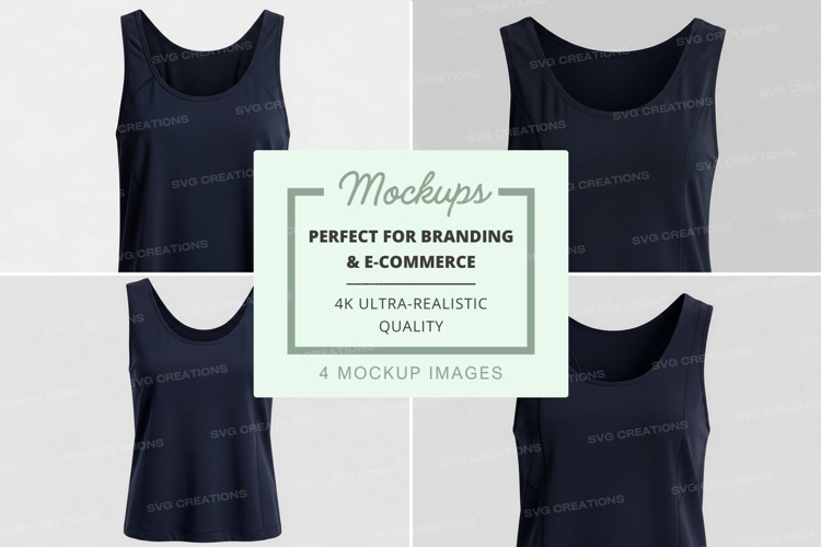 Navy blue tank top mockup