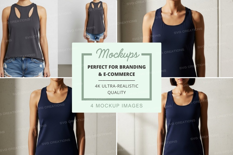 Navy blue racerback tank top