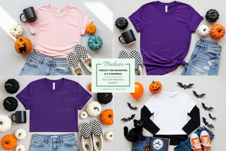 Halloween themed t-shirt mockups