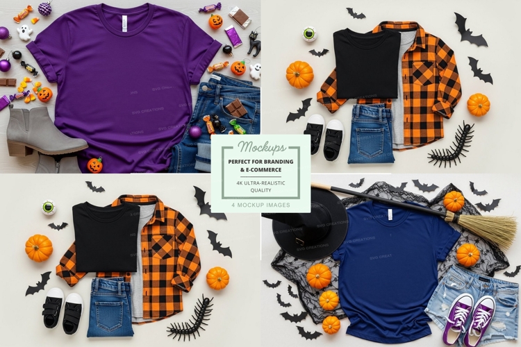 T-shirt mockup with halloween theme
