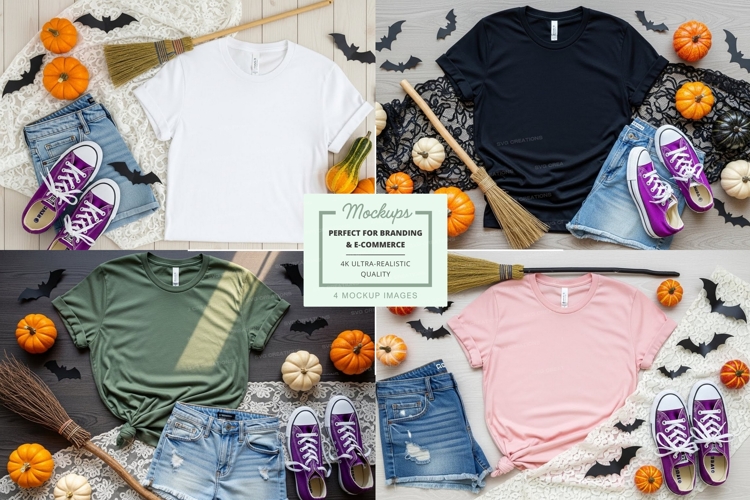 Halloween themed t-shirt mockup collection