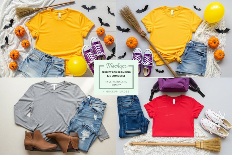 Halloween themed t-shirt mockups