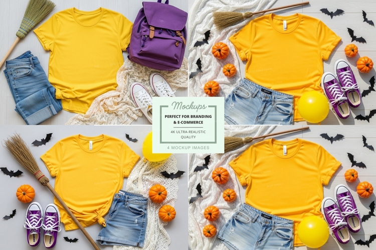 T-shirt mockup with halloween theme