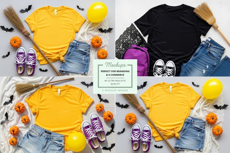 Halloween themed t-shirt mockups