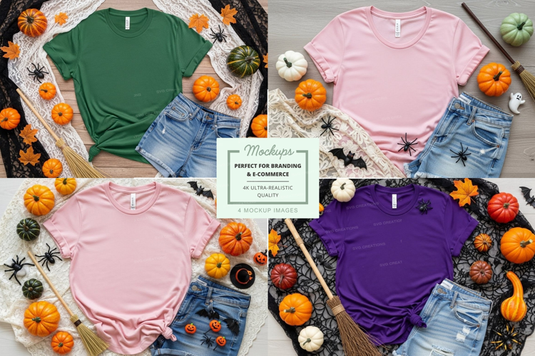 T-shirt mockup with halloween theme