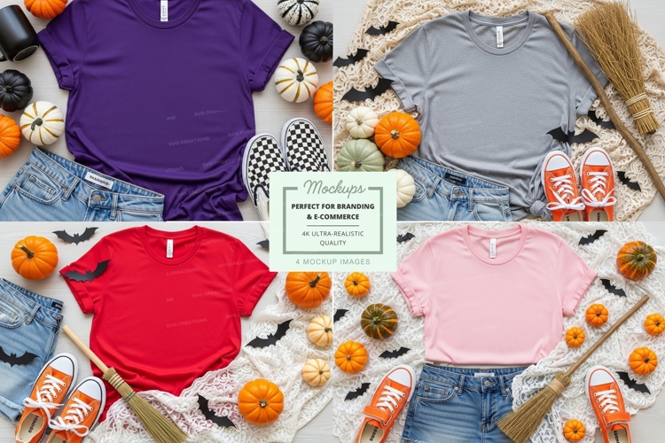 T-shirt mockup with halloween theme
