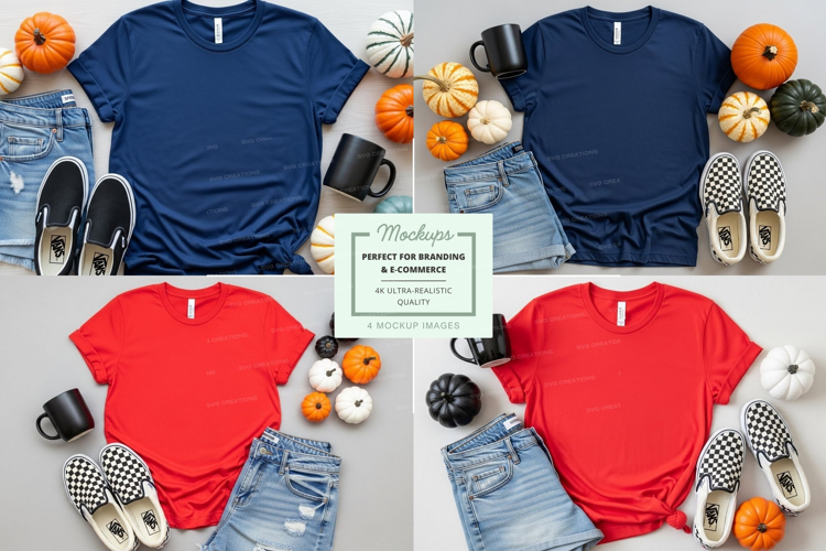 T-shirt mockup with autumnal elements