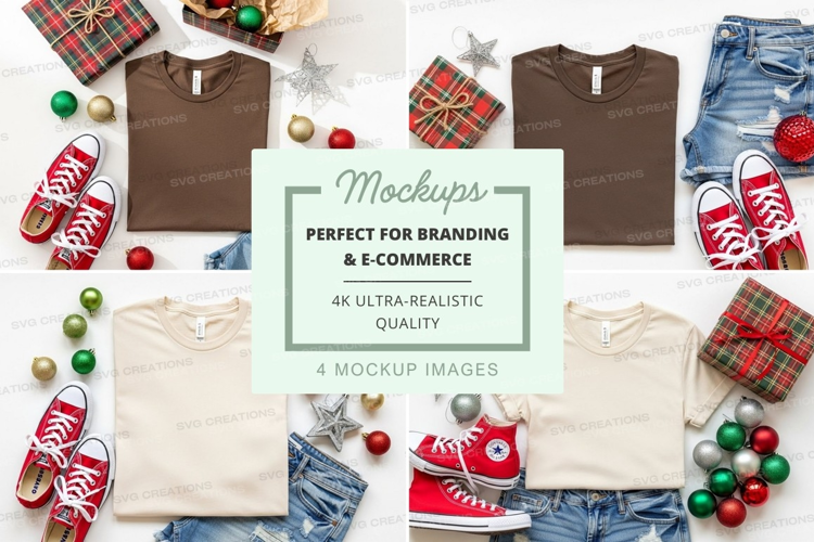 Christmas themed clothing and accessory mockup