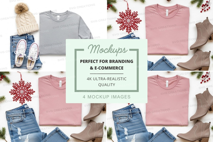 Christmas themed outfit mockup