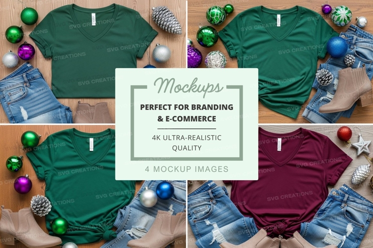 Holiday themed t-shirt mockup