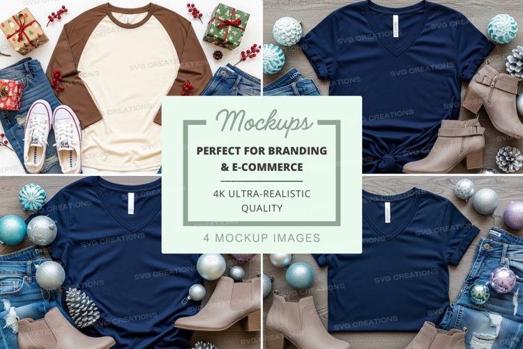 T-shirt mockup with christmas theme