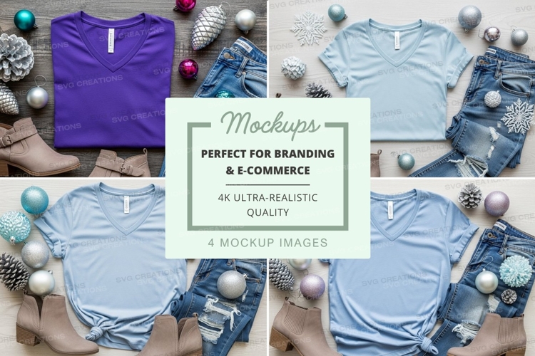 Holiday themed t-shirt mockup collection