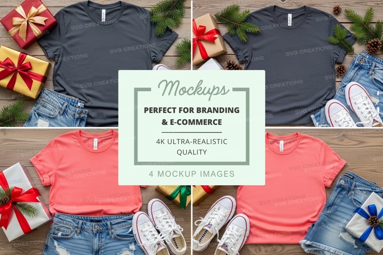 T-shirt mockup with christmas theme