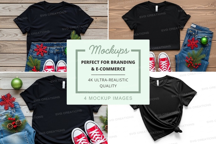 Black Tshirt Mockup Image 4