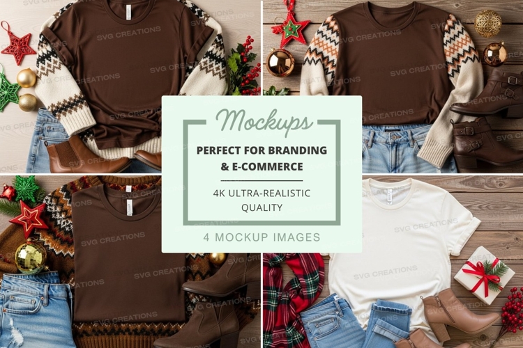 Christmas themed t-shirt mockup