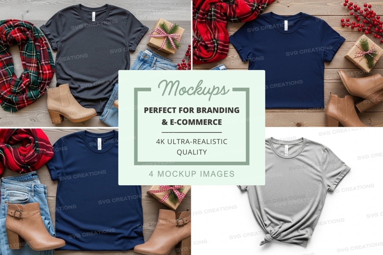 T-shirt mockup with holiday themes