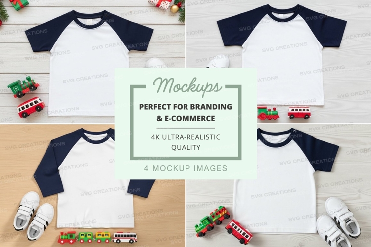 Baseball tee mockup with toys and shoes