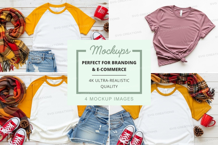 T-shirt mockup with accessories