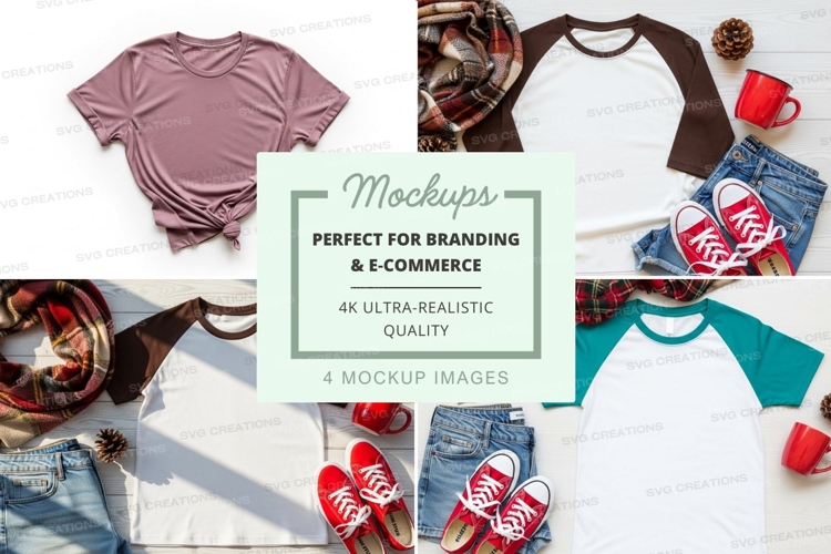 Flat lay of baseball tee mockup with accessories