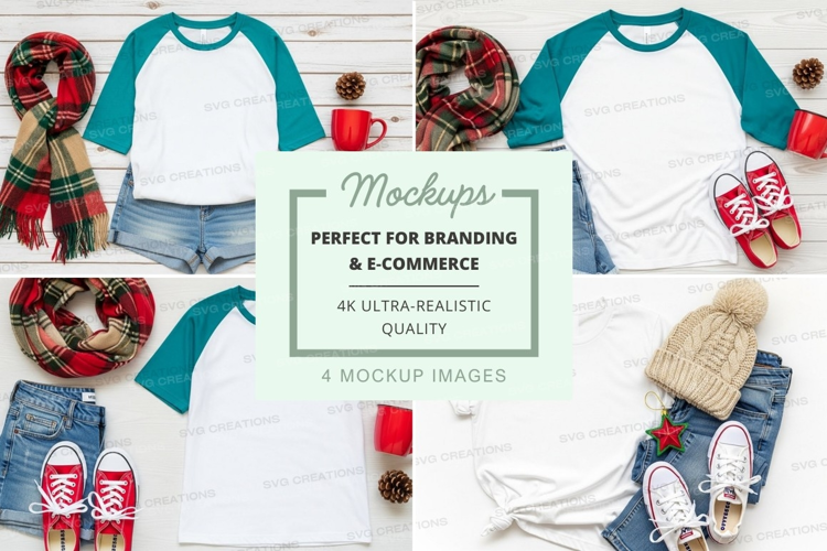Baseball tee mockup with accessories
