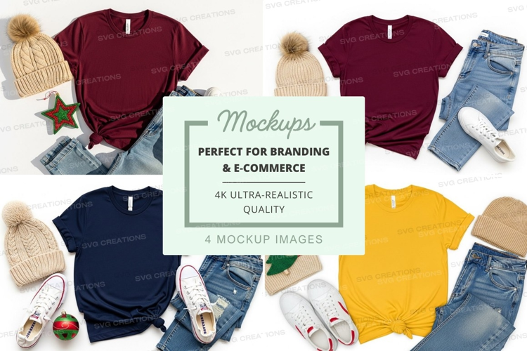 T-shirt mockup with accessories