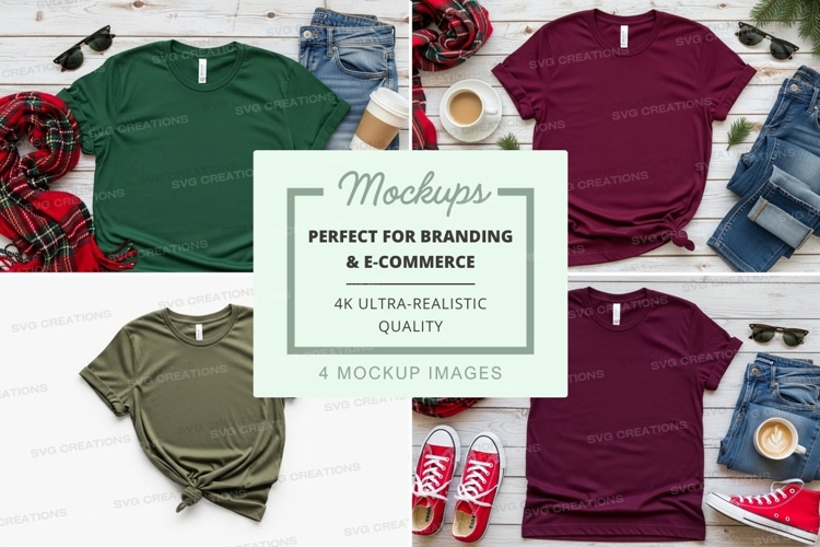 T-shirt mockup with accessories