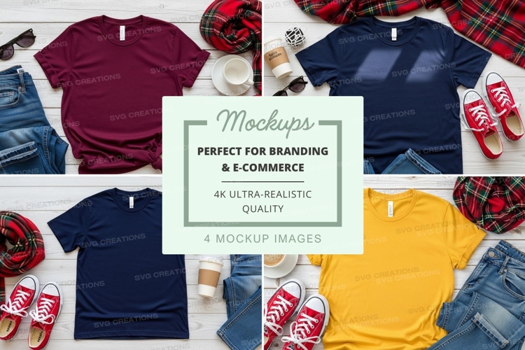 T-shirt mockup with accessories