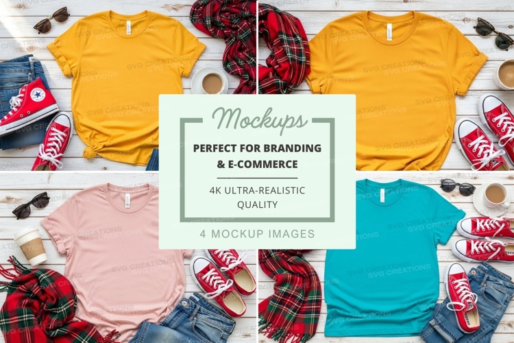 T-shirt mockup with accessories