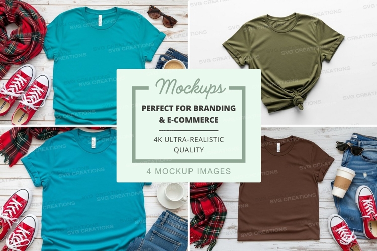 T-shirt mockup with various accessories