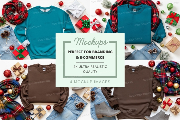 Christmas themed sweater mockup set