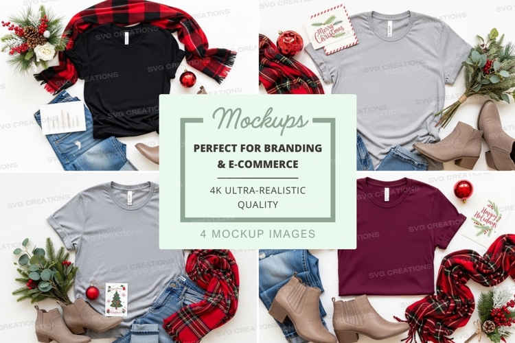 T-shirt mockup collection with holiday themes