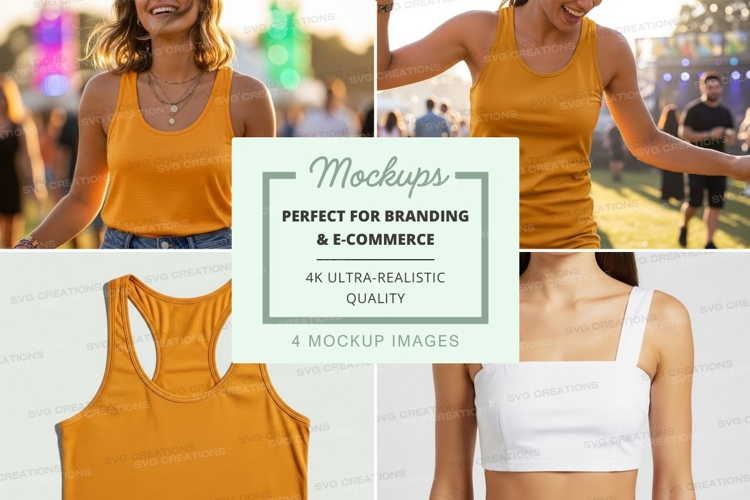 Tank top mockup in yellow and white
