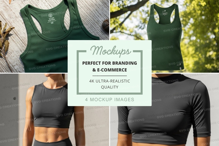 Sports bra and tank top mockup