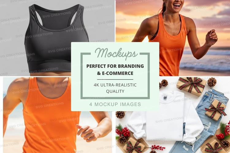 Sports bra and tank top mockup