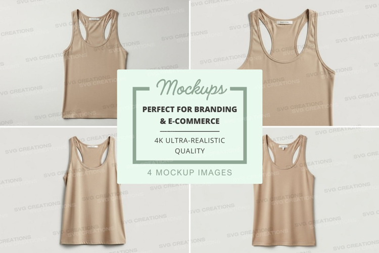 Beige racerback tank top mockup