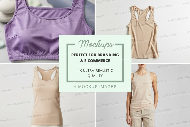 Sports bra and tank top mockup