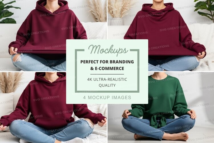Mockup: relaxation and comfort in hooded sweatshirts example image 1
