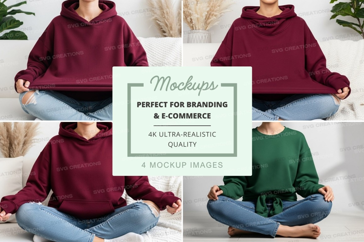 Mockup: relaxation and comfort in hooded sweatshirts
