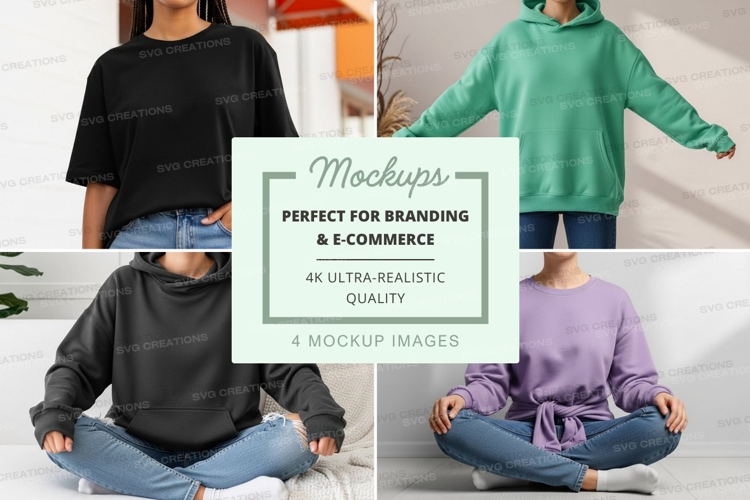 Casual hoodie collection mockup