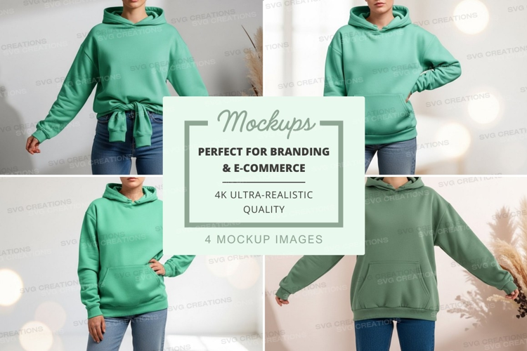 Green hoodie mockup