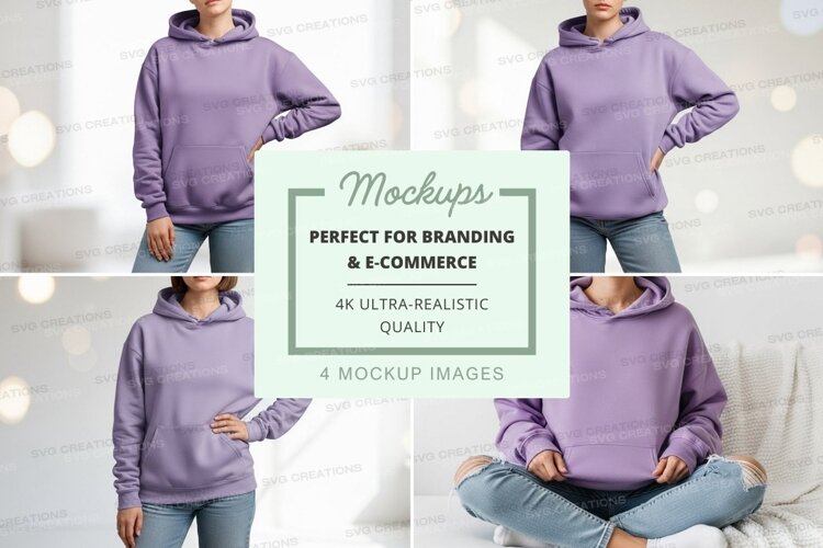 Mockup of a lavender hoodie example image 1