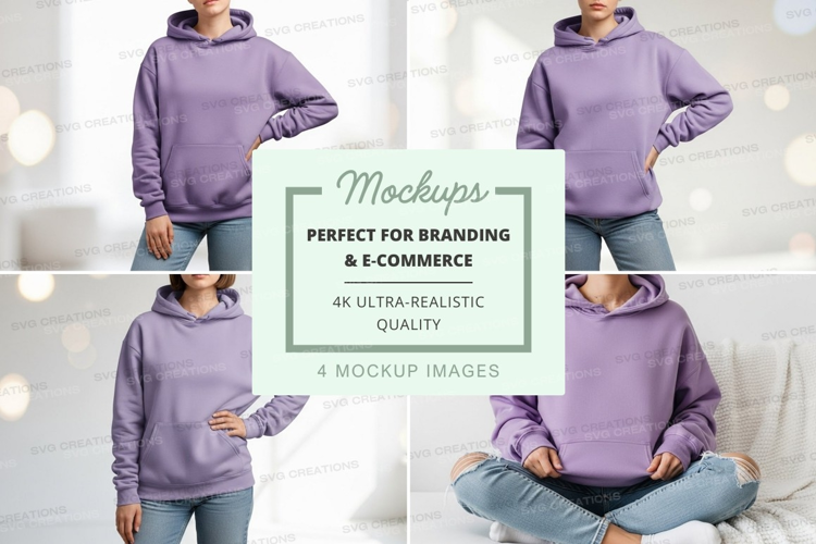 Mockup of a lavender hoodie