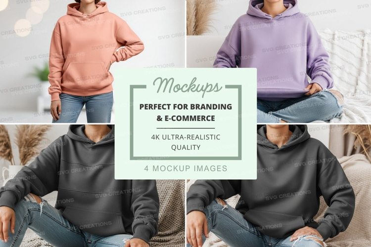 Casual hoodie collection mockup