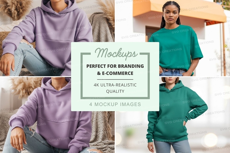 Casual hooded sweatshirts mockup