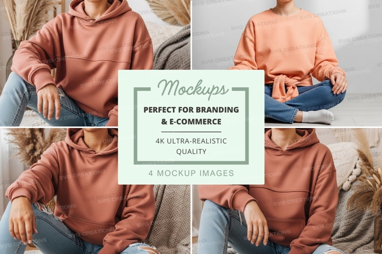 Casual hooded sweatshirt mockup