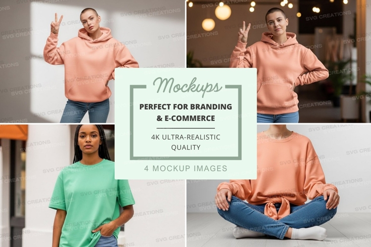 Mockup: casual wear in relaxed poses